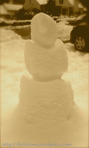 The bare bones of our snowlady.